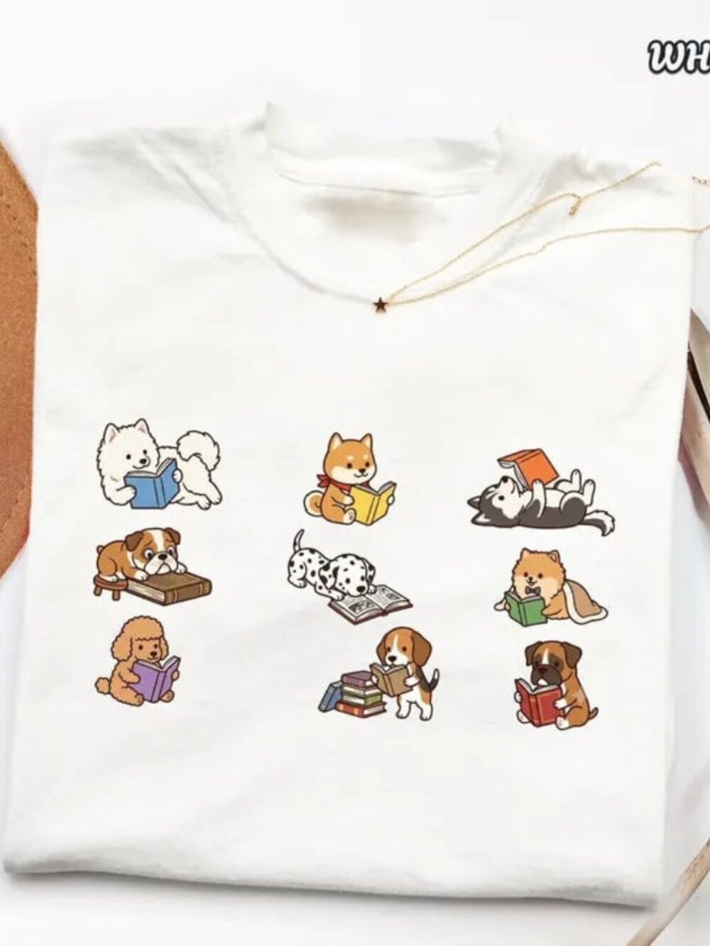 Funny Dog Reading Shirt, Cute Dog And Book Tee, Dog Lover Gift